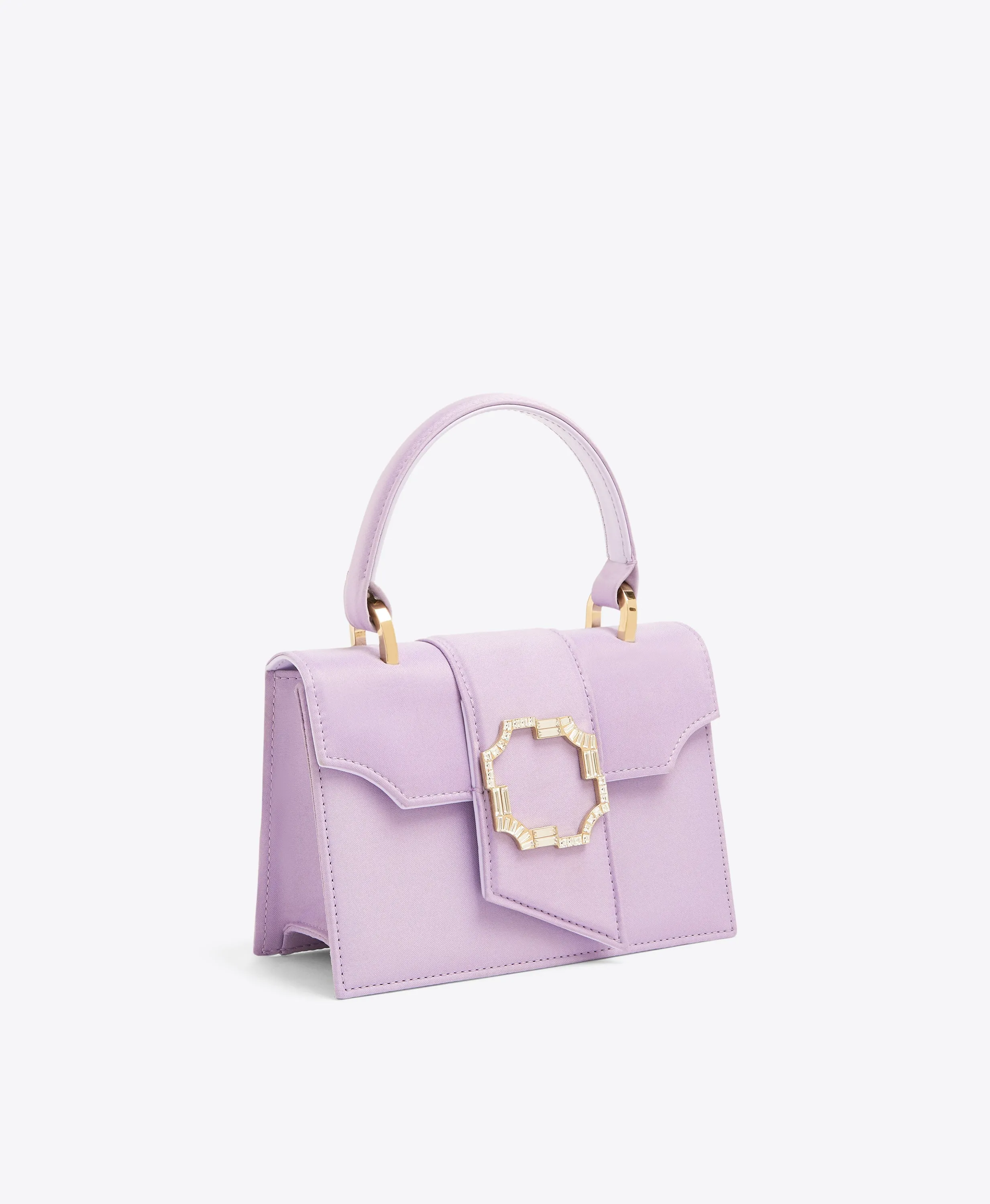 Audrey Lilac Satin Mini Handbag