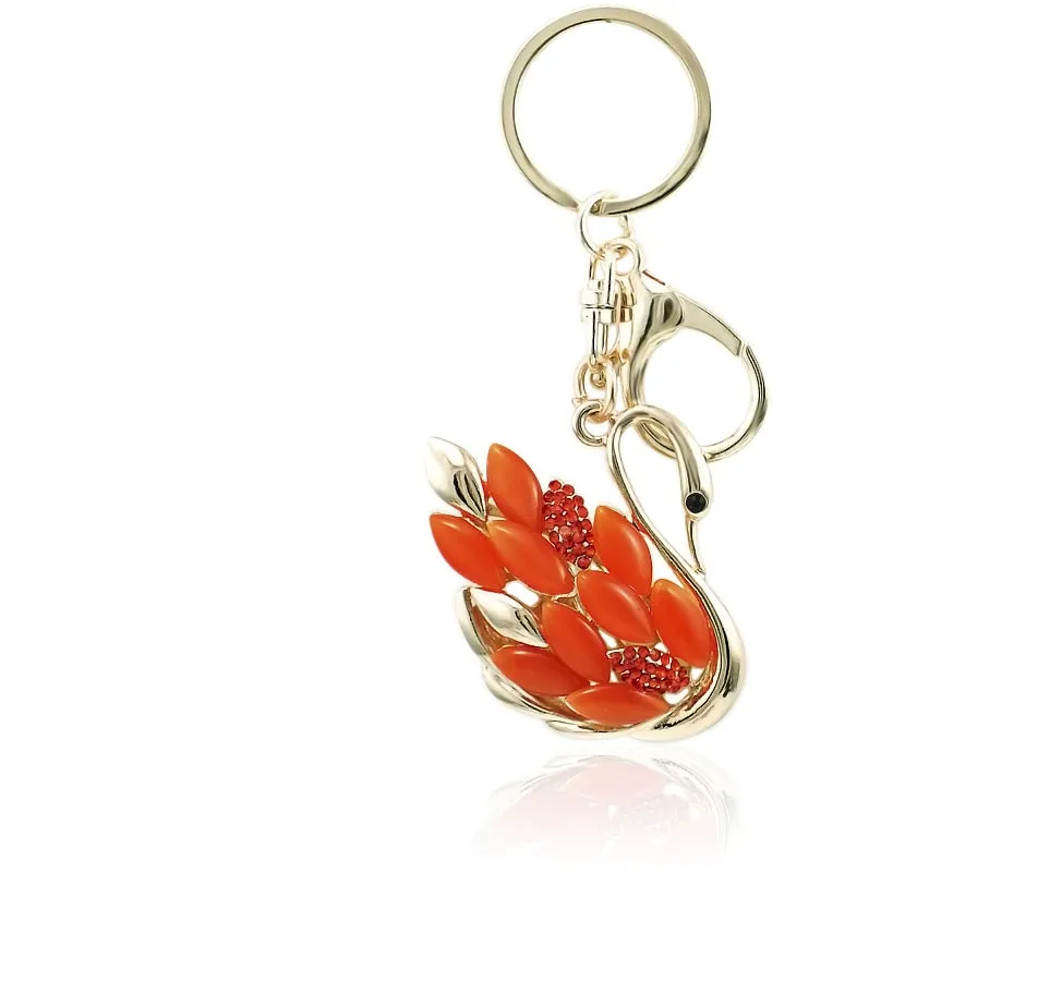 The Opal Swan Keychain